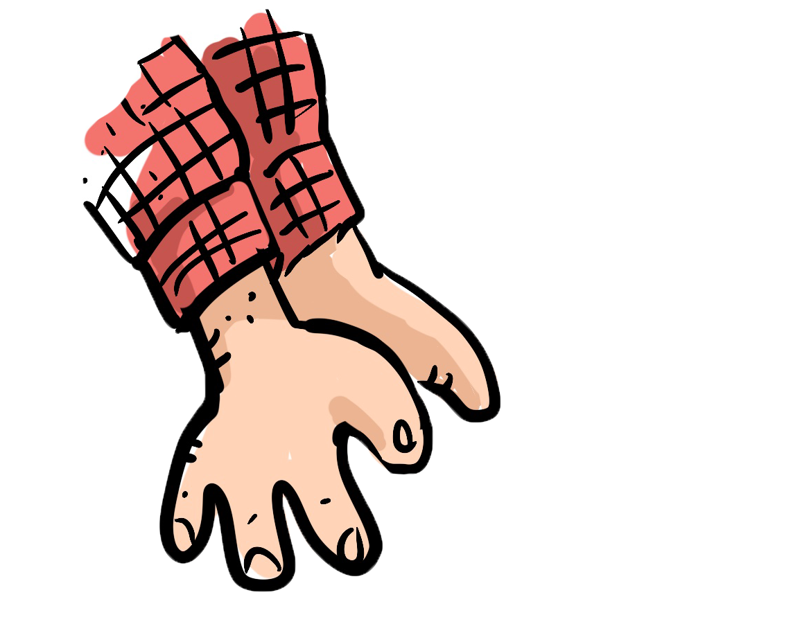 Hands reaching down